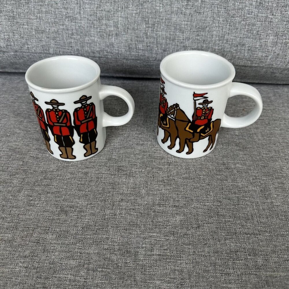 LOT 2 MARC TETRO Canadian Mounties Police Coffee Mugs Cups Danesco